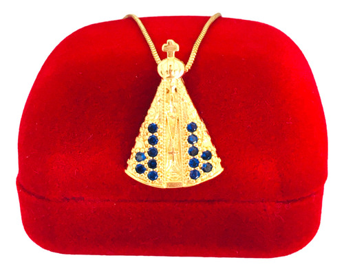 Gargantilha Feminina Nossa Senhora Aparecida Folheada Cor Dourado