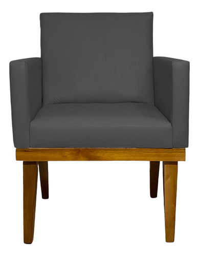 Poltrona Decorativa Reforçada Com Base De Madeira Cores Cor Preto