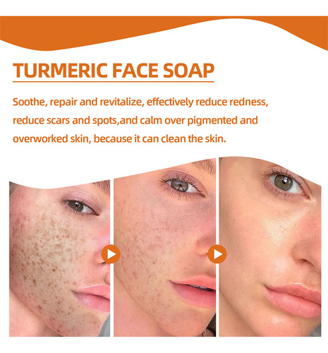 Lemon Turmeric Soap, Reduce Acne, Whiten And Lighten Spots