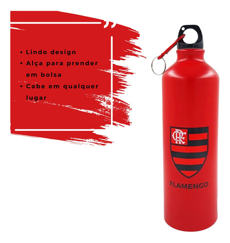 Garrafa Squeeze Térmica Alumínio Flamengo 750ml Oficial Flamengo