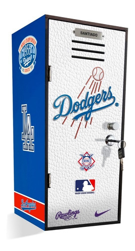 La Dodgers Mini Locker Deportivo Beisbol Regalo Personalizad