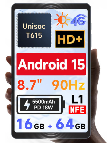 Tableta Bncf 2025, Nueva Android 15 De 8,7 Pulgadas, Unisoc