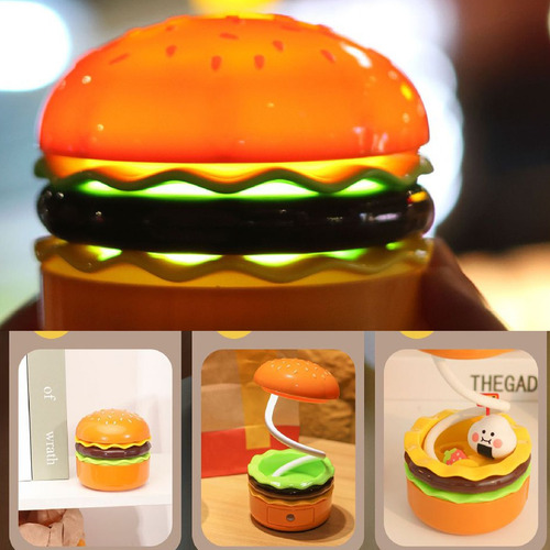 A Lámpara De Mesa Led Recargable Hamburger, Lámpara Mesa Y
