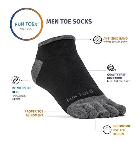 Meias Masculinas Fun Toes Barefoot Running Sockspack 6