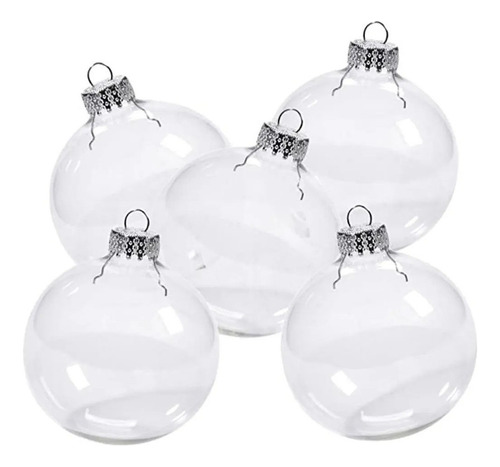 Esferas Navideñas Transparentes 12pz Cristal Medida 6cm