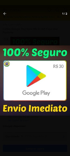 Imagem 1 de 1 de Cartão Presente 30$ Envio Imediato