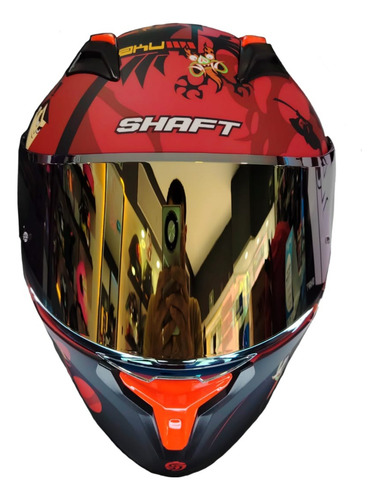 Casco Shaft Integral Cartoon Network 582 Edición Especial Rojo Samurai Jack L