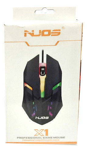 Mouse Gamer Jogos Com Fio Nuos X1 Rgb Cor Preto