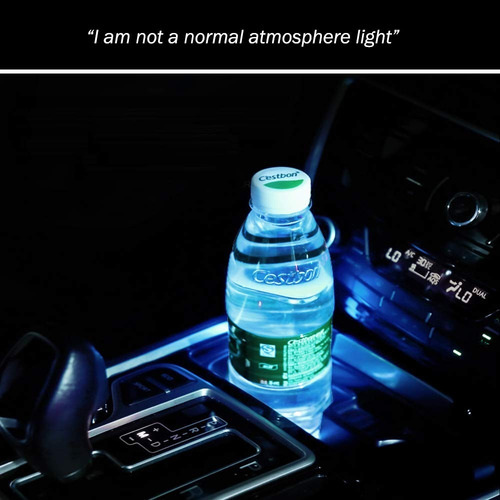 Set 2 Posavasos Luz Led Cambiante Para Autos Usb Solar