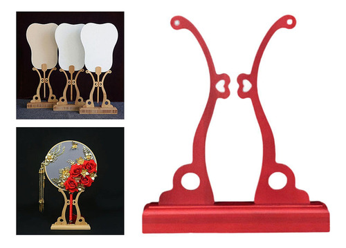 Round Fan Stand Stand Round Fan Madeira Grande Vermelha