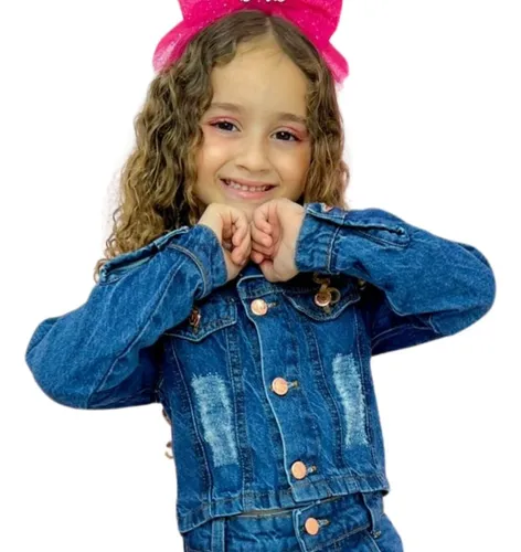 Jaqueta jeans infantil sales feminina mercado livre