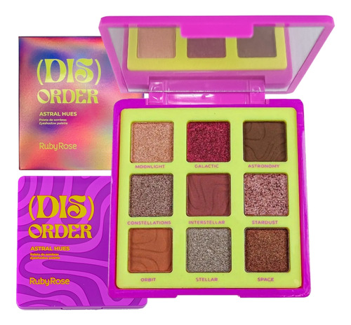 Paleta De Sombra Disorder Com Espelho 9 Cores Ruby Rose