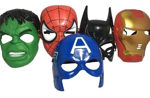 Mascara Super Heroes Vengadores Spiderman Hulk Capitan Iron