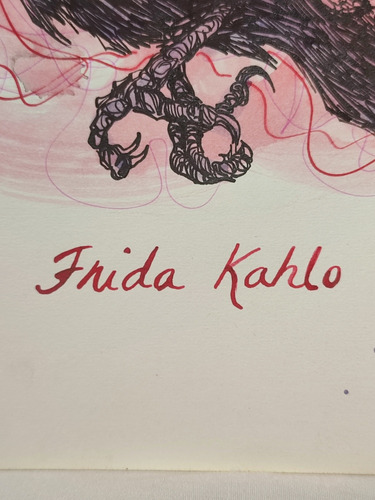 Antiguo Dibujo Firmado Frida Khalo