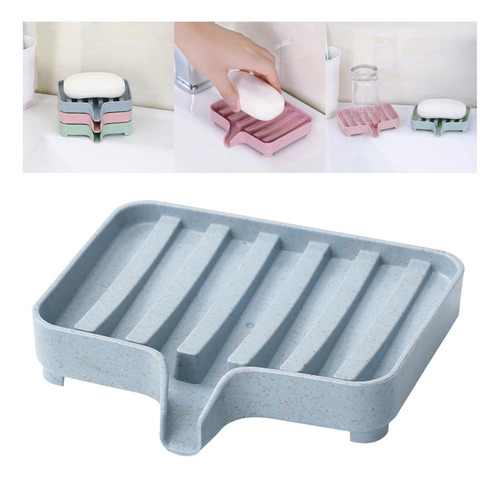 2 Jabonera De Baño Doble, Drenaje Eficaz Del Agua, 2 Piezas