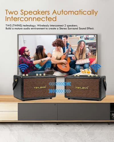 Tanlanin Altavoces Bluetooth Vintage Recargables Portátiles