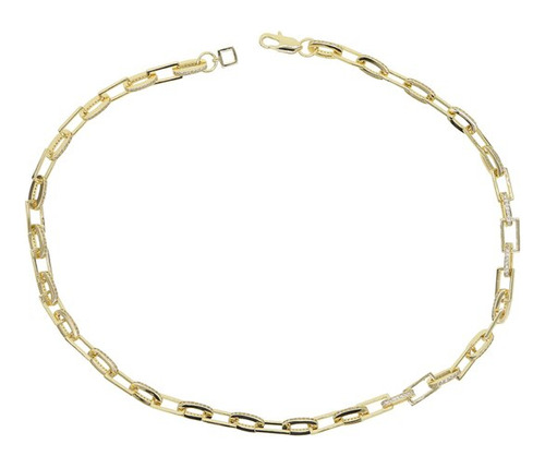 Cadena De Eslabones Cuadrados Para Mujer, Collar D  Dorado