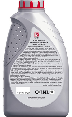Aceite 2 Tiempos Lukoil Garden 2t 1l Motosierra/podadora