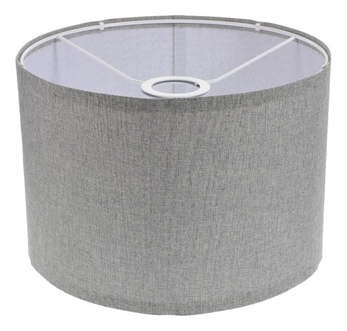 Lmpara De Mesa Con Pantalla De Tambor De Lino (gris Claro)