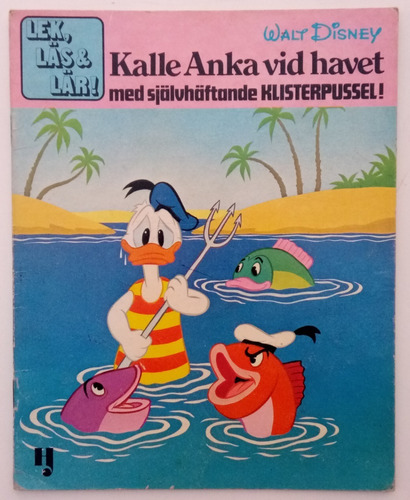 Pato Donald Sobrinos Kalle Anka Vid Havet Disney Sueco Libro