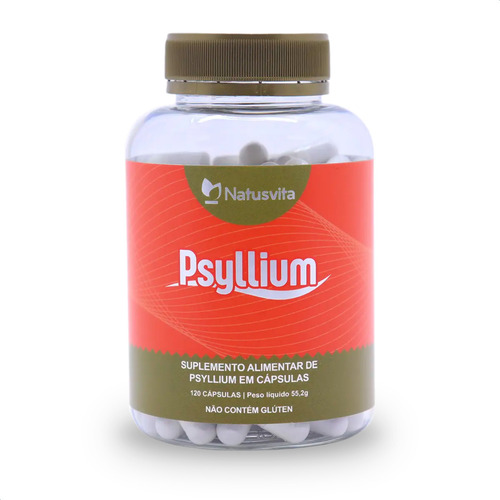 Psyllium Puro 120 Cápsulas Sabor Sem Sabor