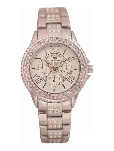 Relógio Luxo Feminino Strass Austríacos Bs Bee Sister Fa1131