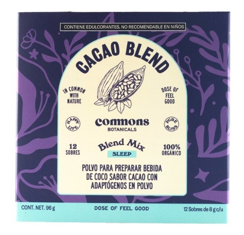 Cacao Blend 96g Sleep Adaptógeno Commons Polvo 100% Orgánico