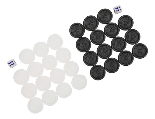 Juego De Backgammon De Plástico Blanco Y Negro De 22 Mm De I
