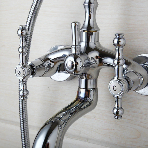 Llave Mezcladora Grifo De Pared Tina Bañera Cromado T D Acabado Pulido
