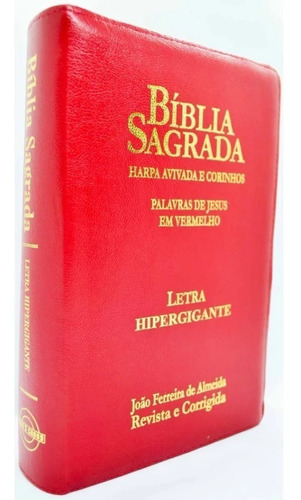 Biblia Preta Letra Hiper Gigante Ziper Harpa Cristã Índice
