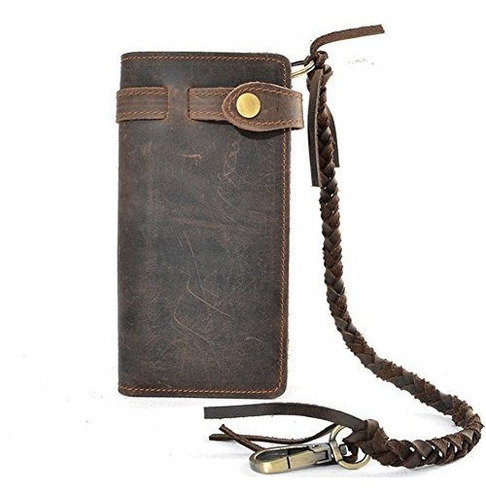 Rs Billetera Para Hombre De Cuero Largo Estilo Vintage Con B