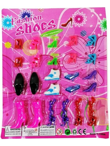 Set De 12 Pares De Zapatos Calzado Para Muñecas Tipo Barbie