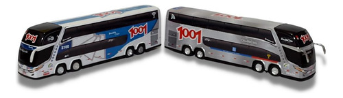 Kit 2 Ônibus Da Viação 1001 Double Class 30cm