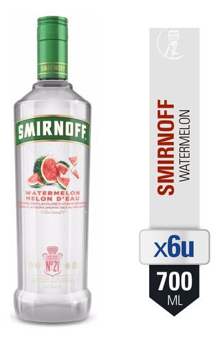 Combo Vodka Smirnoff Watermelon 700 Ml X6 Unidades