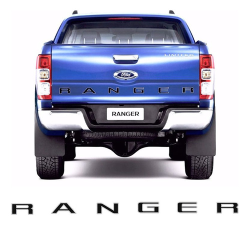 Faixa Traseira Ford Ranger 2013/ Adesivo Preto E Prata