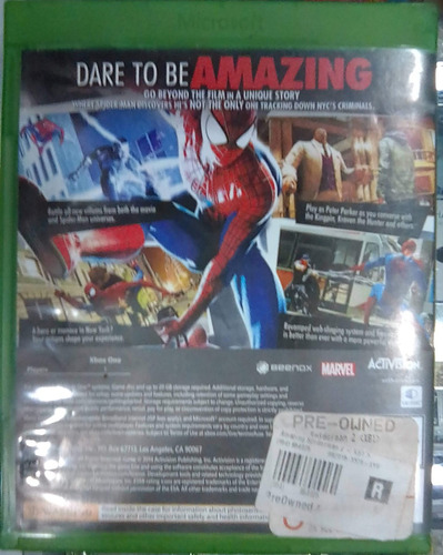 The Amazing. Spiderman-2. Xbox One Org Usado. Qqp. (Usado)