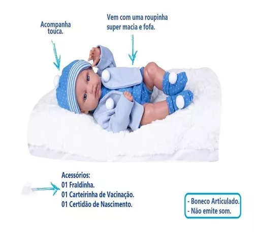 Boneca Menino Reborn Boutique Dolls 474 Supertoys - Sacolão.com