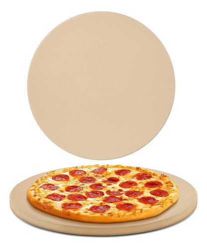 Piedra Refractaria Para Pizza 33cm Horno Microondas Parrilla Color Beige