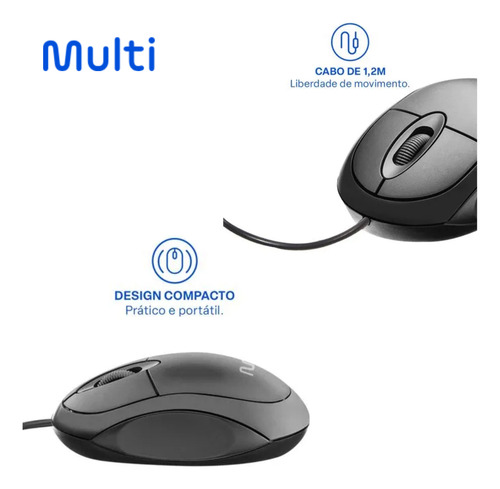 Kit Teclado Usb Basic 0014 Bright + Mouse Classic Multilaser