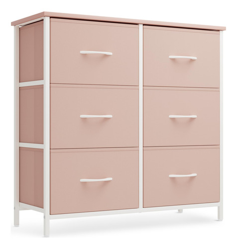 Athena Collection 3-tier Dresser With 6 Deep Fabric Drawer .