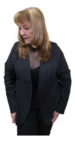 Conjunto De Metalina Glow, Blazer Abierto +babucha T M A 2xl