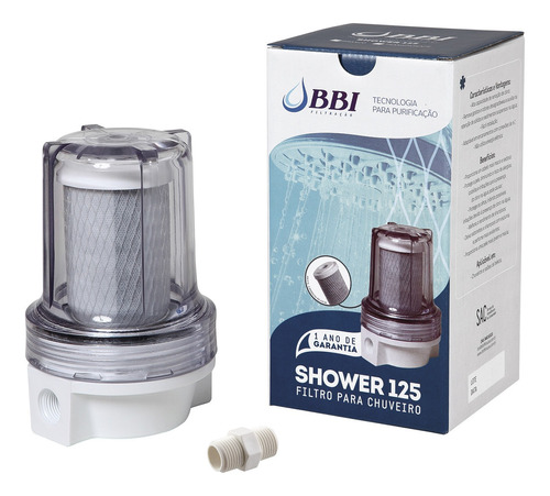 Filtro Chuveiro Ducha Bbi Shower Transparente Carvão Remove Cloro Shower125 Anticloro