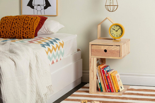 South Shore Furniture Sweedi - Mesita De Noche Maciza Con 1. Color Madera Natural