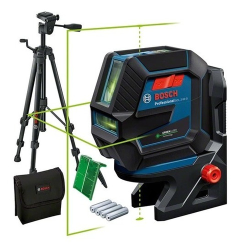Nível Laser Linhas Verdes Tripé E Acessórios Gcl 2-50g Bosch