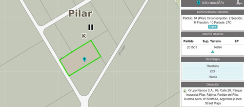Terreno En Parque Industrial Pilar 29.804m2 (aprox 3 Has) Calle 9 Y Del Gasoducto