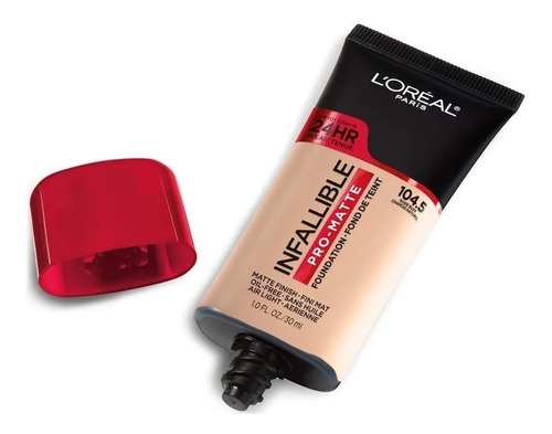 Base de maquillaje en liquido cremoso L'Oréal Paris Infallible Pro-Matte Liquid Foundation Maquillaje Pro-Matte tono 104.5 nude buff - 30mL