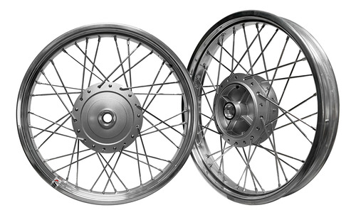 Par Roda Alumínio Polido Vpr Titan Fan 150 Start Raio Inox