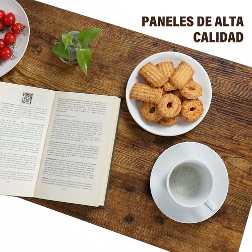 Mesa Bar De Cocina Rectangular Con 2 Bancos Portátiles