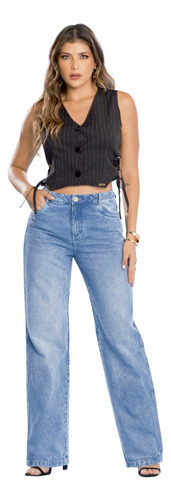 Palazzo Hillary Tyt Jeans Indigo Rigido Froster Tiro Alto