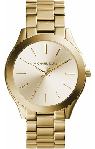 Reloj Michael Kors Slim Runway Mk3179 Dorado 42 Mm